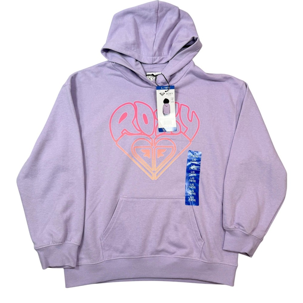 Roxy Girl Hoodie Girls Purple L 14/16 Graphic Heart Logo 25RSSIB23X-530-PC